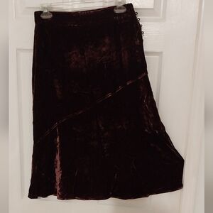 Elegant Jacob Velvet Midi Skirt in Rich Brown